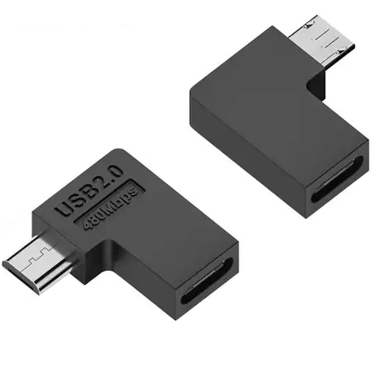 Adaptador tipo C hembra a Micro USB macho Transmisión de carga de datos, Type-C Female to Micro Male U Shape Back, Type-C Female to Micro Male U Shape Front, Type-C Female to Micro Male Right Bend, Type-C Female to Micro Male Left Bend