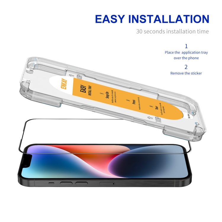 ENKAY Película de vidrio completa de silicio con alto contenido de alúmina de fácil instalación, For iPhone 17e / 16e / 14 / 13 / 13 Pro, For iPhone 17 Pro Max, For iPhone 17 Pro, For iPhone 17, For iPhone Air, For iPhone 16 Pro Max, For iPhone 16 Pro ...