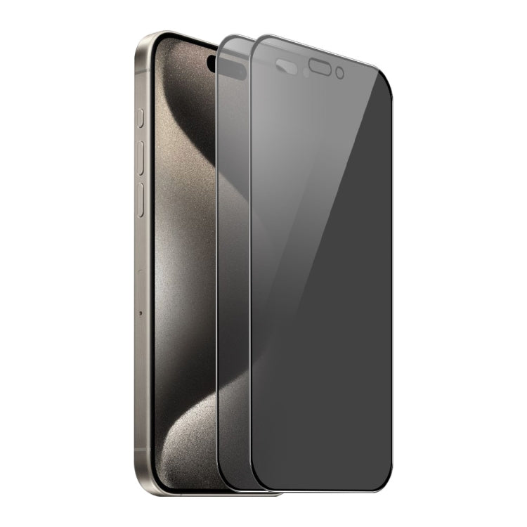 2 piezas ENKAY Hat-Prince Película de vidrio templado de pantalla completa de privacidad anti-peeping de 360 grados, For iPhone 15 Pro Max, For iPhone 15 Pro, For iPhone 15 Plus, For iPhone 15, For iPhone 14 Plus, For iPhone 14, For iPhone 14 Pro    ...