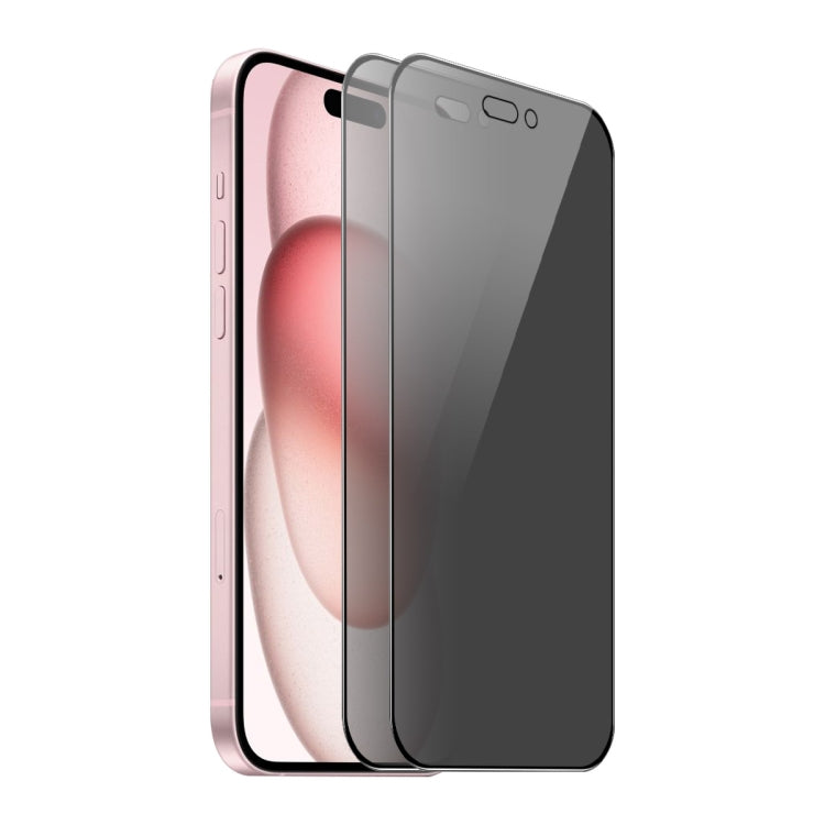 2 piezas ENKAY Hat-Prince Película de vidrio templado de pantalla completa de privacidad anti-peeping de 360 grados, For iPhone 15 Pro Max, For iPhone 15 Pro, For iPhone 15 Plus, For iPhone 15, For iPhone 14 Plus, For iPhone 14, For iPhone 14 Pro    ...