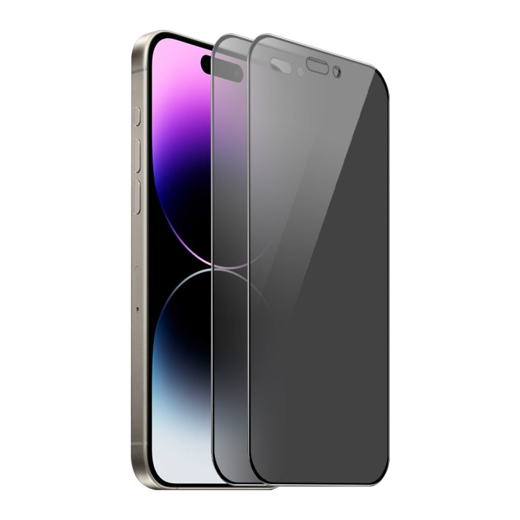 2 piezas ENKAY Hat-Prince Película de vidrio templado de pantalla completa de privacidad anti-peeping de 360 grados, For iPhone 15 Pro Max, For iPhone 15 Pro, For iPhone 15 Plus, For iPhone 15, For iPhone 14 Plus, For iPhone 14, For iPhone 14 Pro    ...