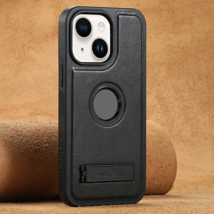 Funda trasera de cuero para teléfono Suteni G2 Magsafe Oil Wax con soporte, For iPhone 13 Pro Max, For iPhone 13 Pro, For iPhone 13, For iPhone 12, For iPhone 12 Pro Max, For iPhone 12 Pro