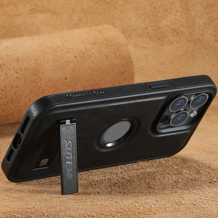 Funda trasera de cuero para teléfono Suteni G2 Magsafe Oil Wax con soporte, For iPhone 13 Pro Max, For iPhone 13 Pro, For iPhone 13, For iPhone 12, For iPhone 12 Pro Max, For iPhone 12 Pro