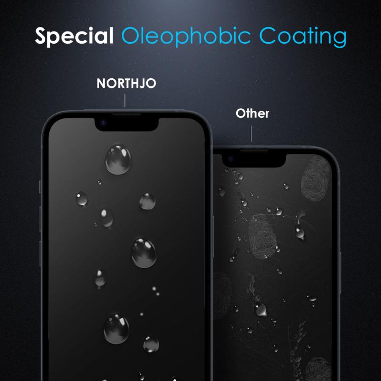 NORTHJO A++ Película de vidrio templado con impresión de seda con pegamento completo de privacidad de 28 grados, For iPhone 17e / 16e, For iPhone 17 Pro Max, For iPhone 17 Pro, For iPhone 17, For iPhone Air, For iPhone 16 Pro Max, For iPhone 16 Pro    ...