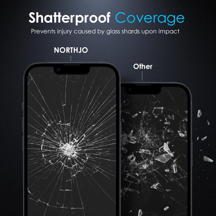 NORTHJO A++ Película de vidrio templado con impresión de seda con pegamento completo de privacidad de 28 grados, For iPhone 17e / 16e, For iPhone 17 Pro Max, For iPhone 17 Pro, For iPhone 17, For iPhone Air, For iPhone 16 Pro Max, For iPhone 16 Pro    ...