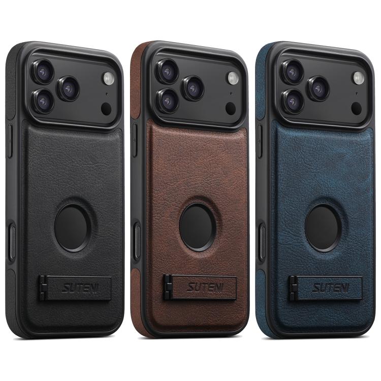 Funda para teléfono Suteni G2 Magsafe Litchi con textura de cuero y soporte, For iPhone 13 Pro Max, For iPhone 13 Pro, For iPhone 13, For iPhone 12, For iPhone 12 Pro Max, For iPhone 12 Pro