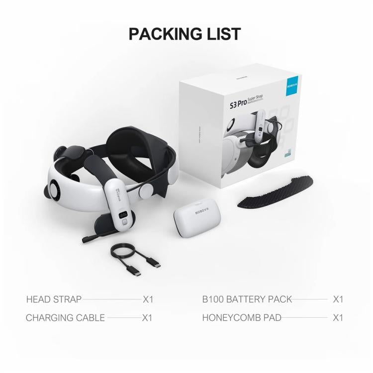 BOBOVR S3 Pro para correa para la cabeza Meta Quest 3 VR con batería de 10000mAh, S3 Pro
