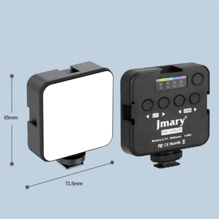 JMARY FM-69RGB Mini luz de vídeo RGB portátil, luz para cámara, lámpara de iluminación para fotografía, FM-69RGB