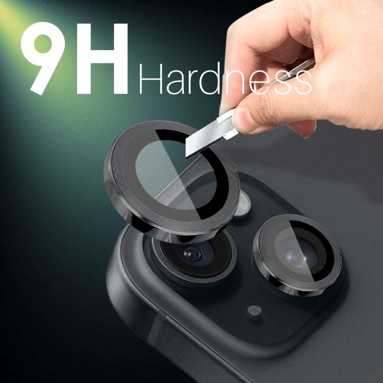 NORTHJO 3 Set 6pcs Cámara Protector de Lente Cubierta Anillo de Metal Película, For iPhone 15 / 15 Plus / 14 / 14 Plus