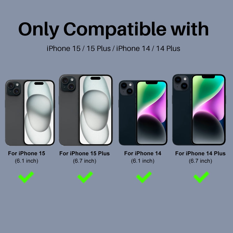 NORTHJO 3 Set 6pcs Cámara Protector de Lente Cubierta Anillo de Metal Película, For iPhone 15 / 15 Plus / 14 / 14 Plus