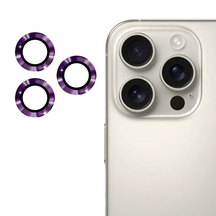 Película de vidrio templado de aleación de aluminio para lente trasera ENKAY 9H, For iPhone 16 Pro / 16 Pro Max