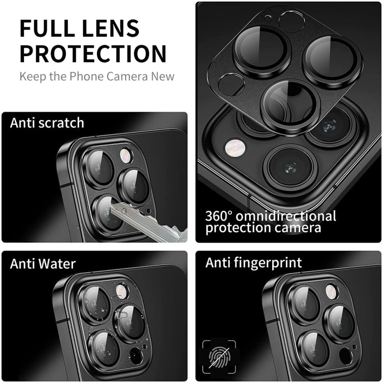 Película de vidrio templado de aleación de aluminio para lentes de cámara antirreflejos ENKAY, For iPhone 16 Pro / 16 Pro Max