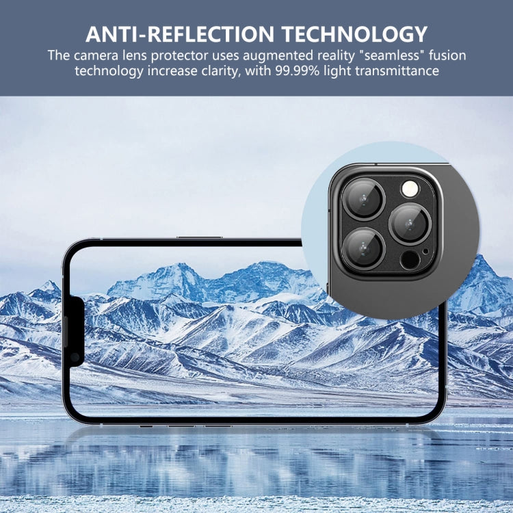 Película de vidrio templado de aleación de aluminio para lentes de cámara antirreflejos ENKAY, For iPhone 16 Pro / 16 Pro Max