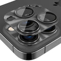 Película de cubierta de lente de vidrio templado de aleación de aluminio ENKAY, For iPhone 16 Pro / 16 Pro Max