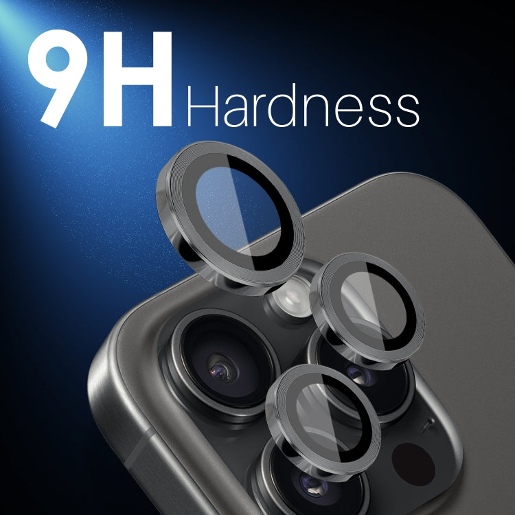 NORTHJO 2 juegos de 6 piezas de cubierta protectora de lente de cámara con anillo de película de metal, For iPhone 16 Pro / Pro Max