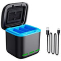 GP-910 Estuche de almacenamiento con caja de carga de 3 baterías para GoPro Hero11 /10 /9, For GoPro HERO12 Black /11 Black /10 Black /9 Black