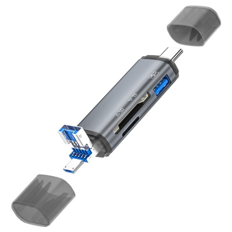 ADS-307 Adaptador OTG de transferencia de datos USB / Type-C / Micro Plug SD TF Card U-Disk Reader, ADS-307