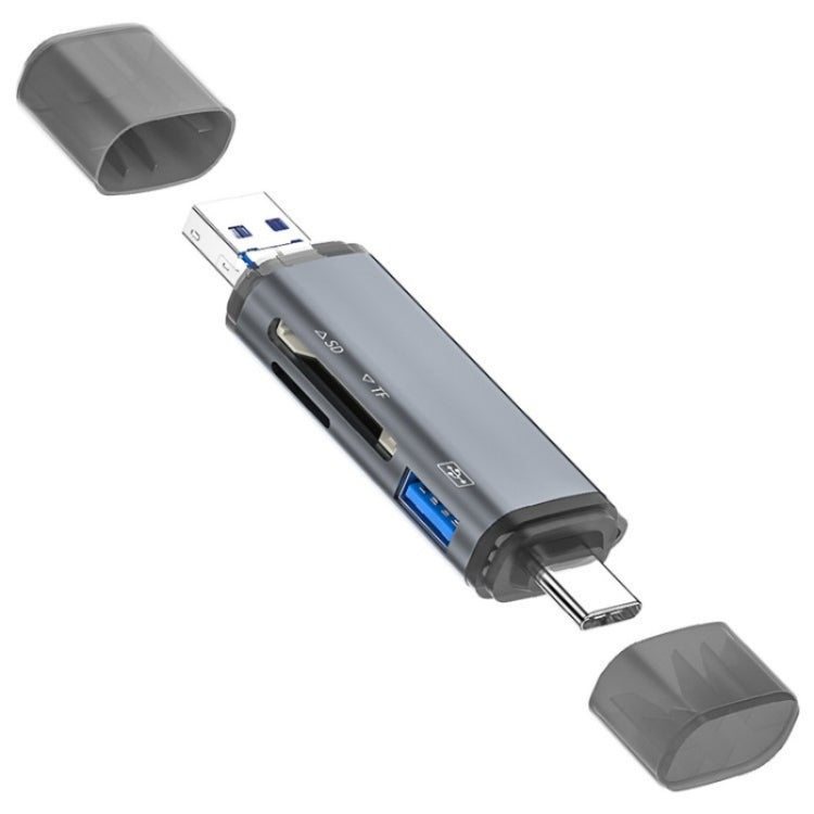 ADS-307 Adaptador OTG de transferencia de datos USB / Type-C / Micro Plug SD TF Card U-Disk Reader, ADS-307
