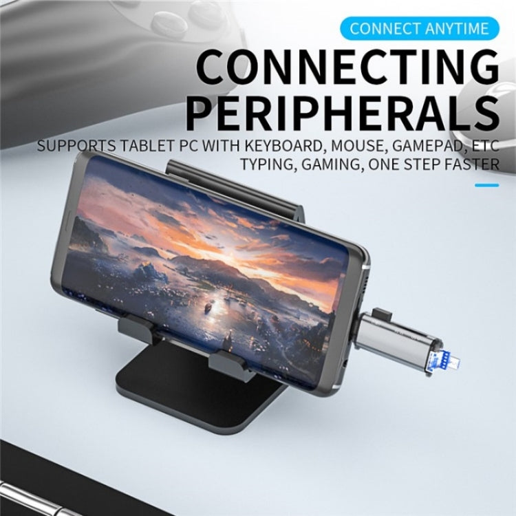 ADS-307 Adaptador OTG de transferencia de datos USB / Type-C / Micro Plug SD TF Card U-Disk Reader, ADS-307