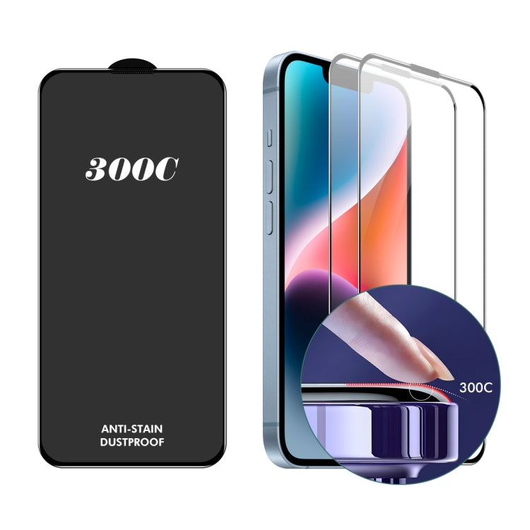 2 piezas ENKAY 300C Película de vidrio templado de aluminio y silicio de cobertura total de arco supergrande, For iPhone 16 Pro Max, For iPhone 16 Pro, For iPhone 15 Pro Max, For iPhone 15 Pro, For iPhone 14 Pro, For iPhone 14 Pro Max                  ...
