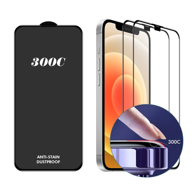 2 piezas ENKAY 300C Película de vidrio templado de aluminio y silicio de cobertura total de arco supergrande, For iPhone 16 Pro Max, For iPhone 16 Pro, For iPhone 15 Pro Max, For iPhone 15 Pro, For iPhone 14 Pro, For iPhone 14 Pro Max                  ...