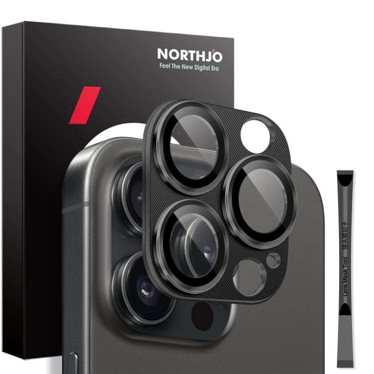 Protector de lente de cámara NORTHJO CD Vein, película de vidrio templado para lente trasera, For iPhone 16 Pro / 16 Pro Max