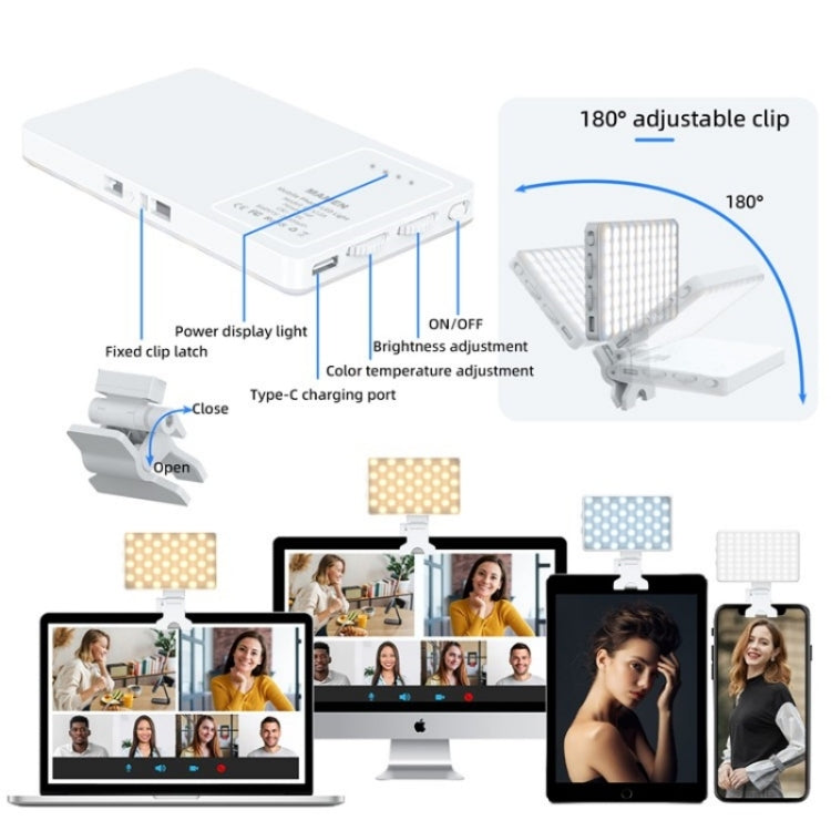 Lámpara de relleno LED para videoconferencia, portátil, para teléfono y computadora portátil V12A, V12A