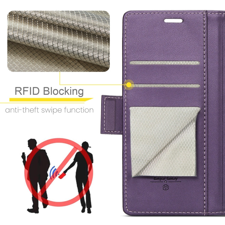 Funda para teléfono con hebilla de mariposa y textura de lichi, antirrobo RFID, CaseMe 023, For iPhone 16