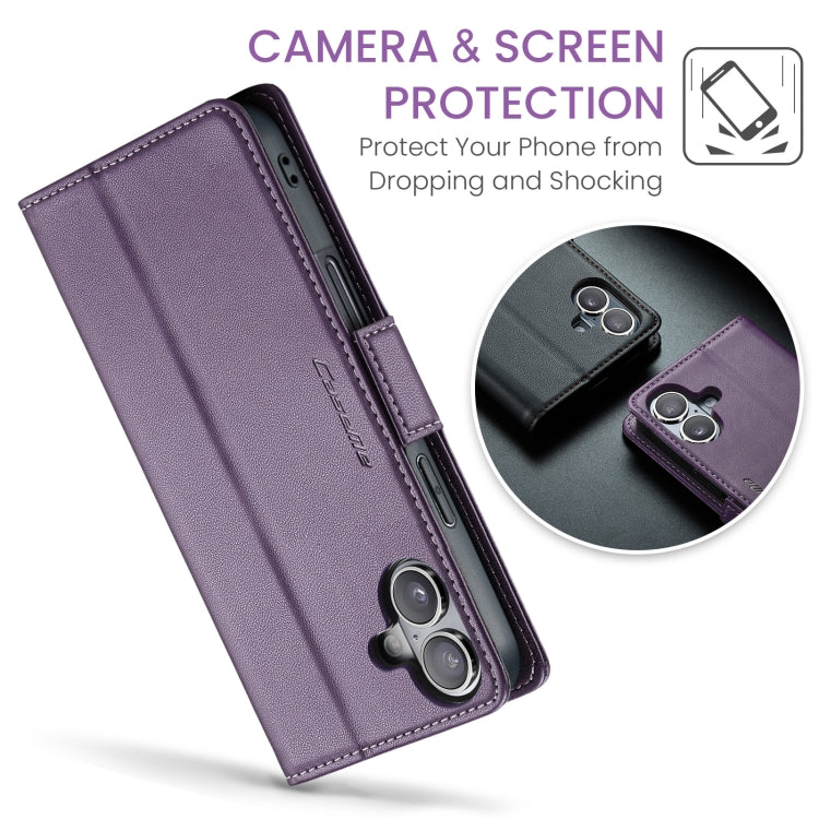 Funda para teléfono con hebilla de mariposa y textura de lichi, antirrobo RFID, CaseMe 023, For iPhone 16