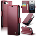 Funda para teléfono con hebilla de mariposa y textura de lichi, antirrobo RFID, CaseMe 023, For iPhone 17e / 16e, For iPhone 17 Pro Max, For iPhone 17 Pro, For iPhone 17, For iPhone Air, For iPhone 16 Pro Max, For iPhone 16 Pro, For iPhone 16 Plus