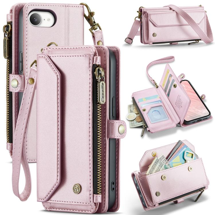 Estuche para teléfono de cuero antirrobo con ranuras para tarjetas y cremallera CaseMe C36, For iPhone 17e / 16e, For iPhone 17 Pro Max, For iPhone 17 Pro, For iPhone 17, For iPhone Air, For iPhone 16 Pro Max, For iPhone 16 Pro, For iPhone 16 Plus     ...