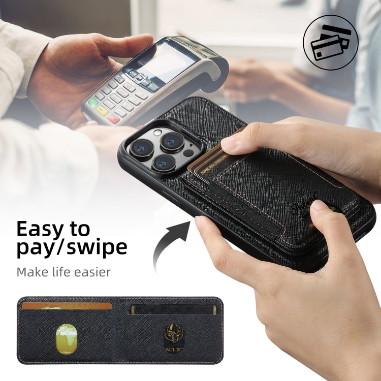 Funda para teléfono con billetera desmontable y cierre MagSafe de cuero de grano cruzado Suteni H17, For iPhone 13 Pro Max, For iPhone 13 Pro, For iPhone 13, For iPhone 12, For iPhone 12 Pro Max, For iPhone 12 Pro