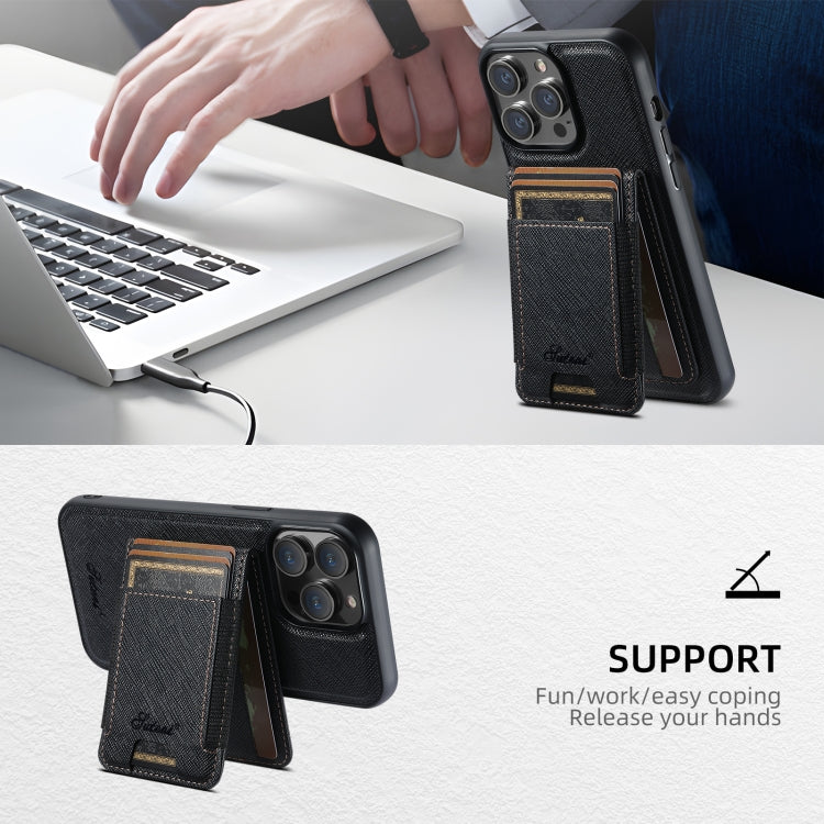 Funda para teléfono con billetera desmontable y cierre MagSafe de cuero de grano cruzado Suteni H17, For iPhone 13 Pro Max, For iPhone 13 Pro, For iPhone 13, For iPhone 12, For iPhone 12 Pro Max, For iPhone 12 Pro