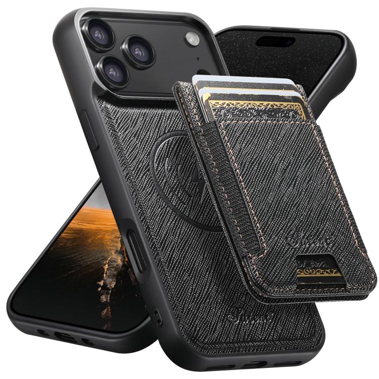 Funda para teléfono con billetera desmontable y cierre MagSafe de cuero de grano cruzado Suteni H17, For iPhone 17 Pro Max, For iPhone 17 Pro, For iPhone 17, For iPhone Air, For iPhone 16 Pro Max, For iPhone 16 Pro, For iPhone 16 Plus, For iPhone 16   ...