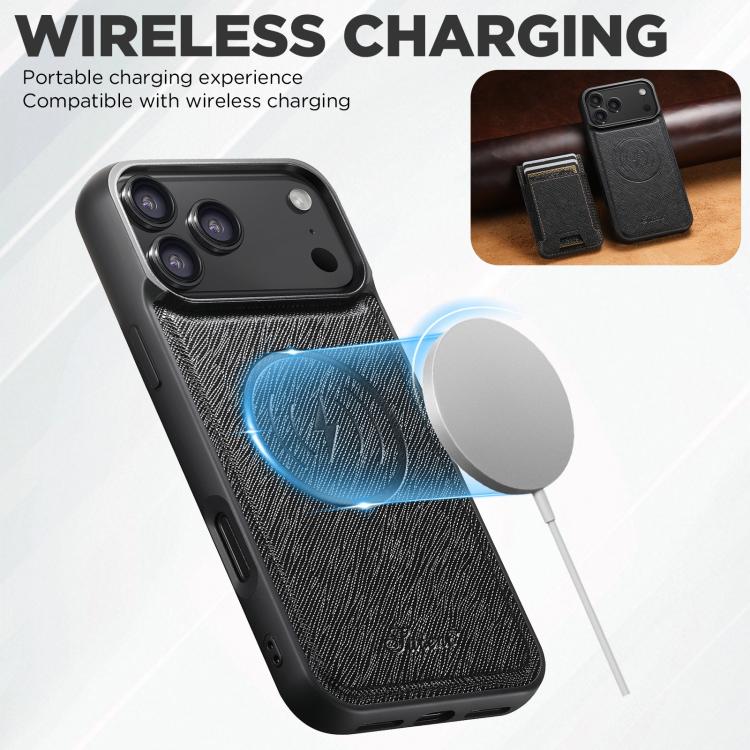 Funda para teléfono con billetera desmontable y cierre MagSafe de cuero de grano cruzado Suteni H17, For iPhone 17 Pro Max, For iPhone 17 Pro, For iPhone 17, For iPhone Air, For iPhone 16 Pro Max, For iPhone 16 Pro, For iPhone 16 Plus, For iPhone 16   ...