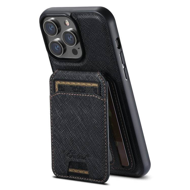 Funda de cuero para teléfono con billetera MagSafe Suteni H18 Cross Grain, For iPhone 13 Pro Max, For iPhone 13 Pro, For iPhone 13, For iPhone 12, For iPhone 12 Pro Max, For iPhone 12 Pro