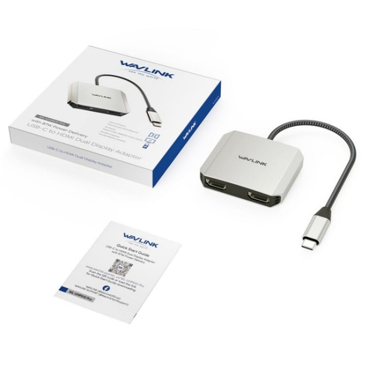 Adaptador de monitor WAVLINK UHP510 Pro con carga PD de 87 W y USB C a doble HD, 4K, 60 Hz