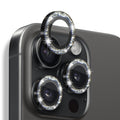 Protector de lente de cámara con purpurina NORTHJO, película de anillo de metal de vidrio templado, For iPhone 16 Pro / 16 Pro Max