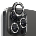 Protector de lente de cámara con diamantes de imitación NORTHJO, película de anillo de metal de vidrio templado, For iPhone 16 Pro / 16 Pro Max