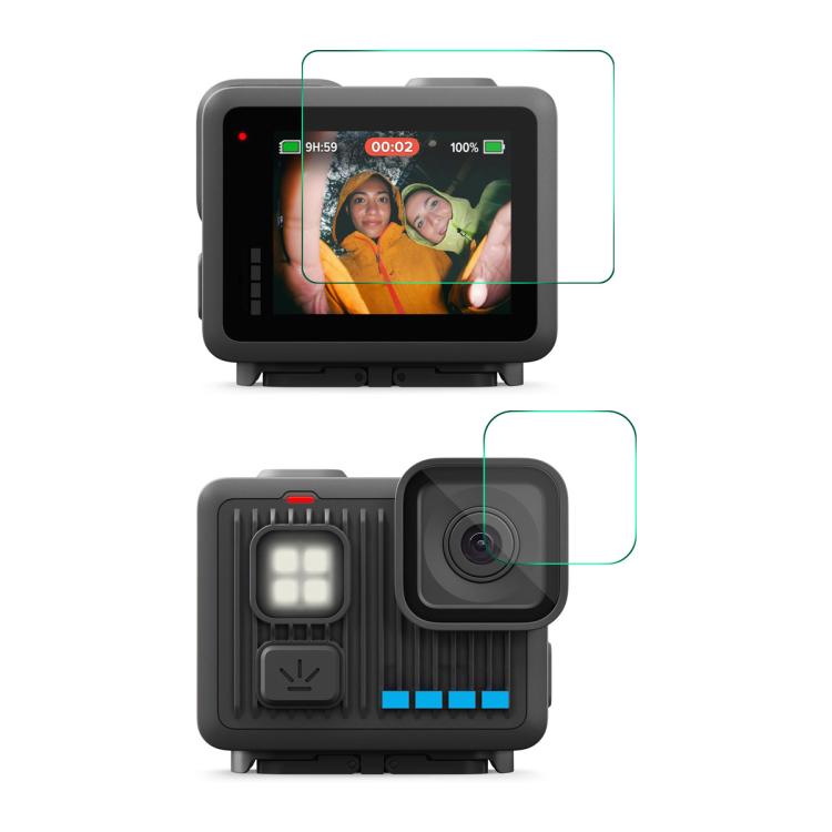 Protector de pantalla de vidrio templado ENKAY de 0,2 mm y 9H para cámara delantera y trasera, For GoPro LIT HERO, For GoPro HERO13 Black