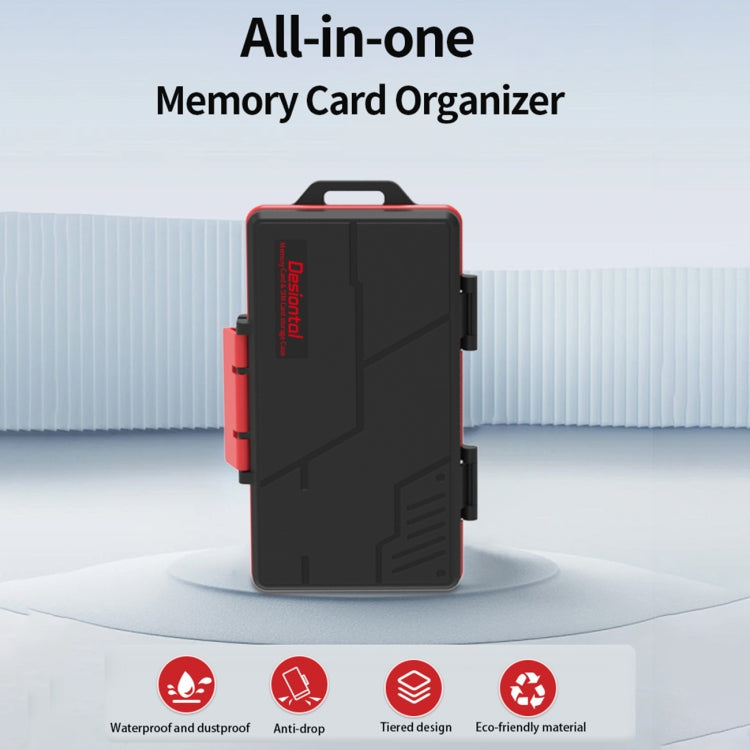 Caja de almacenamiento a prueba de agua y polvo multifunción para tarjetas de memoria SD/TF/XQD/CF/SIM/TF