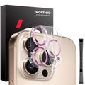 Protector de lente de cámara NORTHJO con vetas de CD y película de vidrio templado 3D, For iPhone 16 Pro / 16 Pro Max, For iPhone 16 / 16 Plus