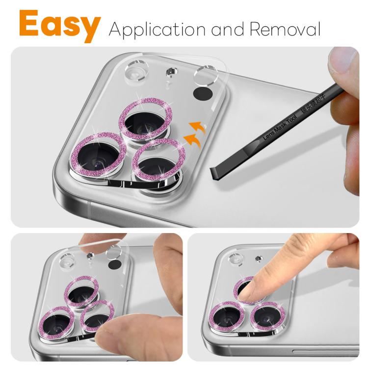 Protector de lente de cámara NORTHJO con anillo brillante y película de vidrio templado 3D, For iPhone 17 Pro Max, For iPhone 17 Pro, For iPhone 17, For iPhone Air, For iPhone 16 Pro / 16 Pro Max, For iPhone 16 / 16 Plus