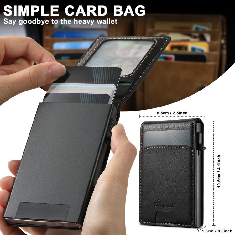 Estuche para teléfono con tapa trasera extraíble y cera de aceite Suteni H19 2 en 1 con tapa de tarjeta MagSafe, For iPhone 12 Pro, For iPhone 17e / 16e