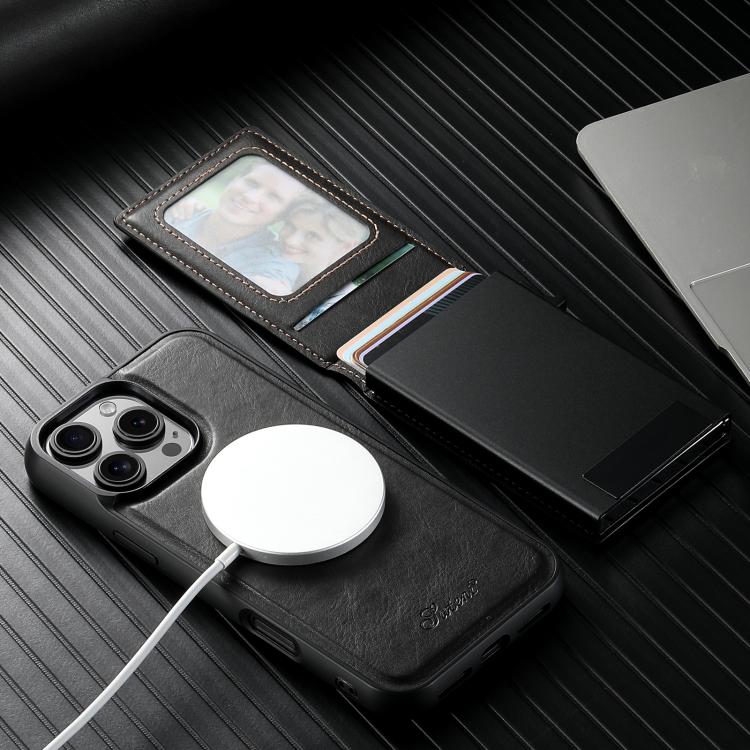 Estuche para teléfono con tapa trasera extraíble y cera de aceite Suteni H19 2 en 1 con tapa de tarjeta MagSafe, For iPhone 17 Pro Max, For iPhone 17 Pro, For iPhone 17, For iPhone Air, For iPhone 16 Pro Max, For iPhone 16 Pro, For iPhone 16 Plus      ...