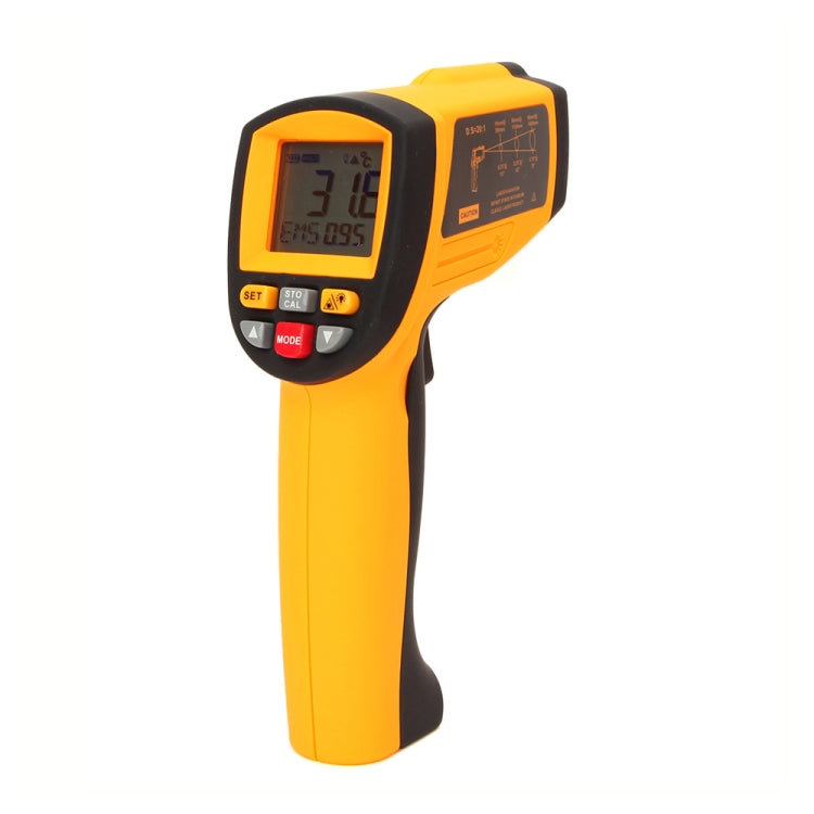Termómetro infrarrojo GM1150A 50:1 -18 ~ 1150 grados Celsius LCD medidor de temperatura Digital pirómetro Industrial 0,1 ~ 1EM ajustable, GM1150A Yellow