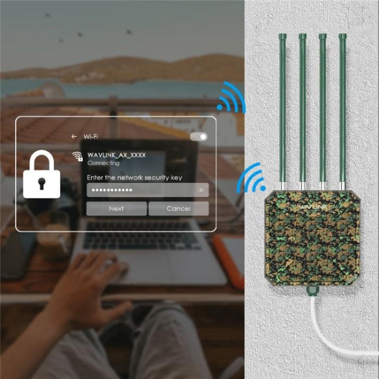 WAVLINK WN573HX1 Router inalámbrico de doble banda WiFi 6 AX1800 Punto de acceso WiFi para exteriores, US Plug, EU Plug, UK Plug, AU Plug