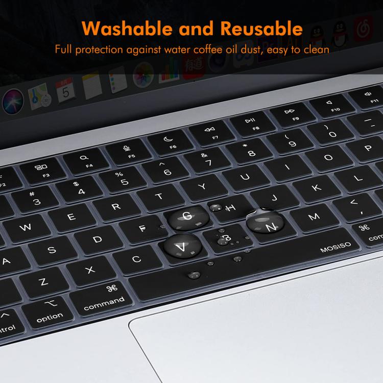 Funda para teclado ENKAY versión estadounidense con película protectora de silicona suave, For MacBook Air 13.6 / 15.3 ＆ Pro 14.2 / 16.2, For MacBook Pro 13.3 (A2289/A2338) / Pro 16 (A2141)