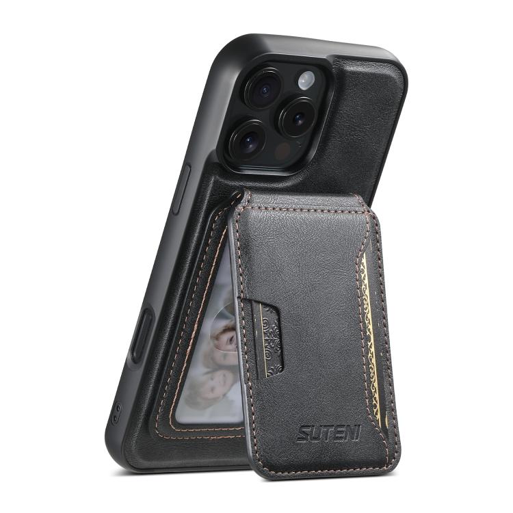 Funda para teléfono Suteni M3 con tarjetero y MagSafe de piel de vacuno, For iPhone 13 Pro Max, For iPhone 13 Pro, For iPhone 13, For iPhone 12, For iPhone 12 Pro Max, For iPhone 12 Pro