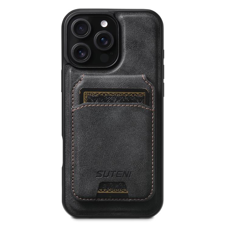 Funda de cuero para teléfono Suteni M5 con tarjetero magnético y MagSafe, For iPhone 13 Pro Max, For iPhone 13 Pro, For iPhone 13, For iPhone 12, For iPhone 12 Pro Max, For iPhone 12 Pro